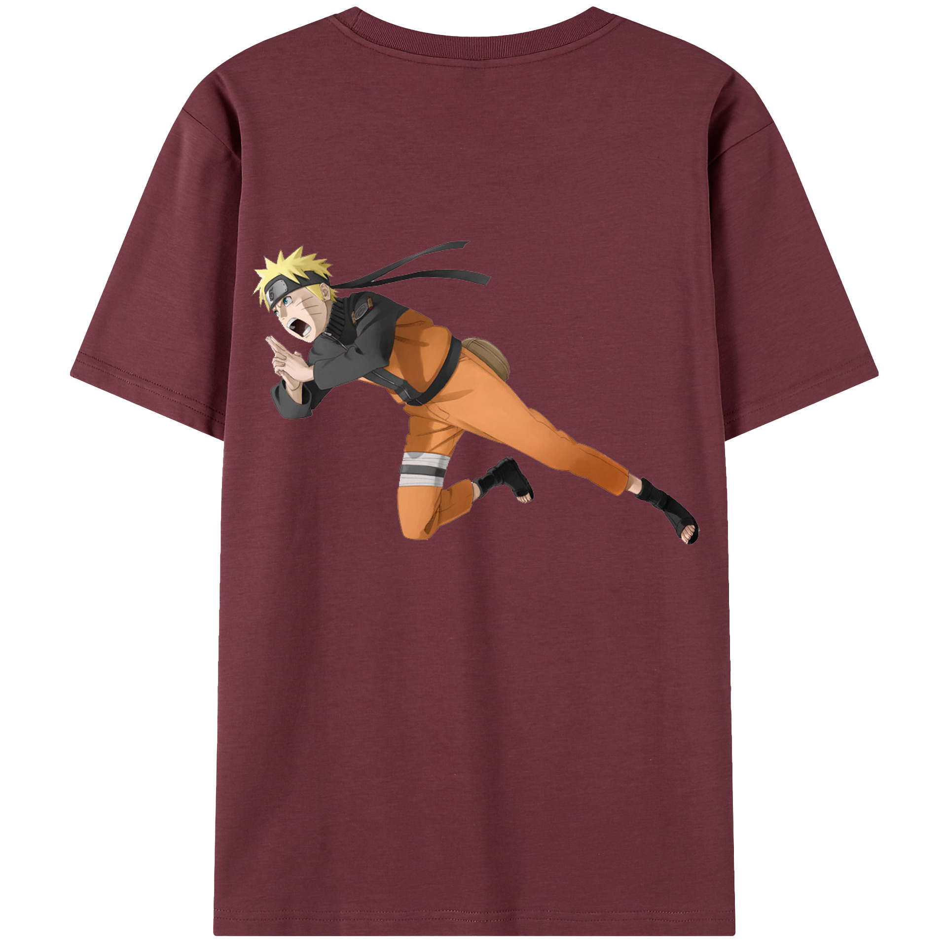 （画像用） NARUTO -ナルト- うずまき ナルト Uzumaki Naruto 綿100％半袖Tシャツ（背面プリント）